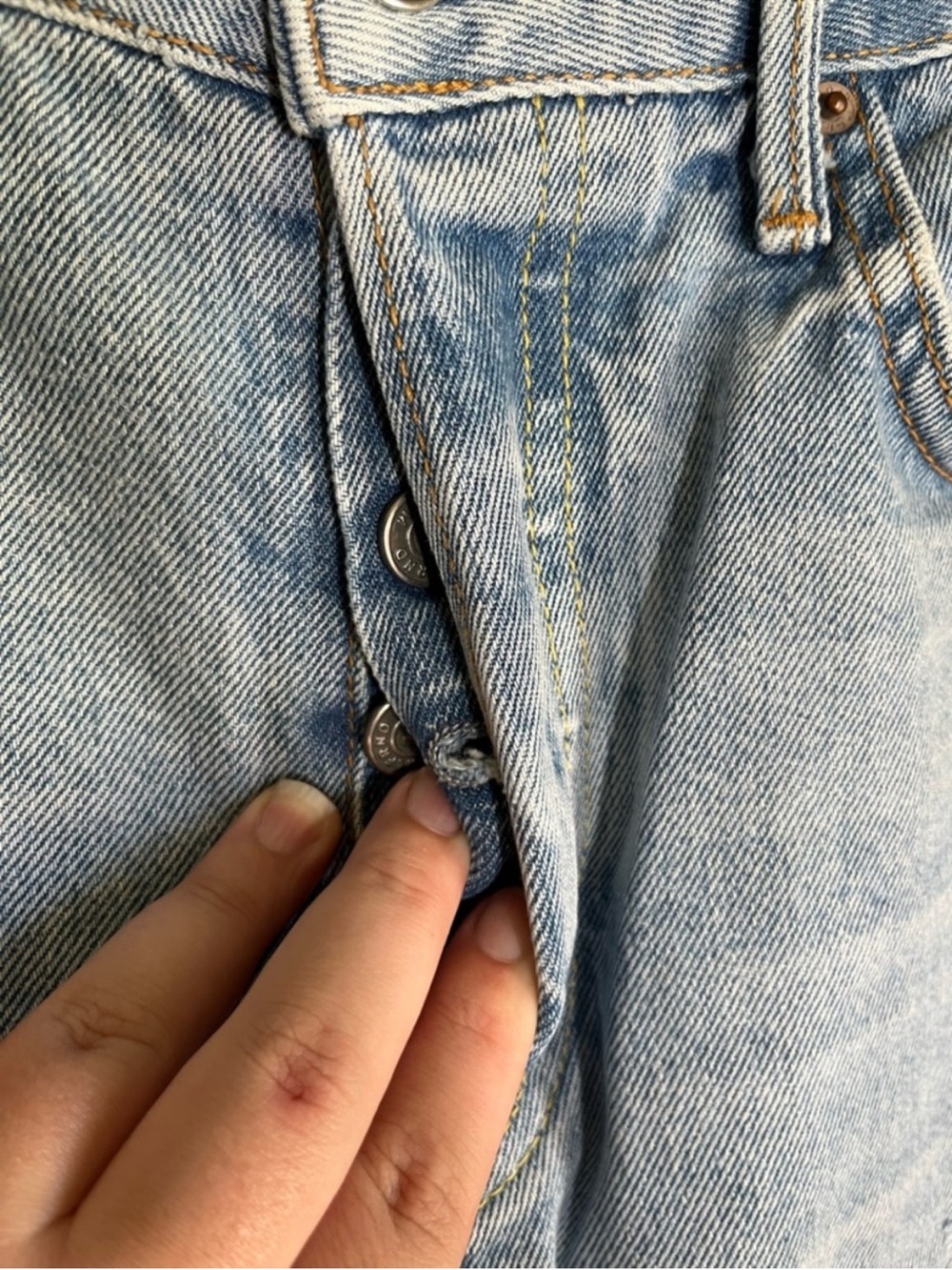 GRLFRND Helena Super High Rise Straight Jeans Gonna Love Me Wash Raw Hem 27 - Picture 5 of 8